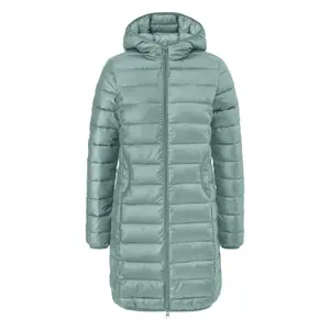Women's Hooded Puffer Jacket with Zippered Pockets QS image-0
