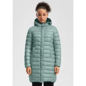Women's Hooded Puffer Jacket with Zippered Pockets QS image-2