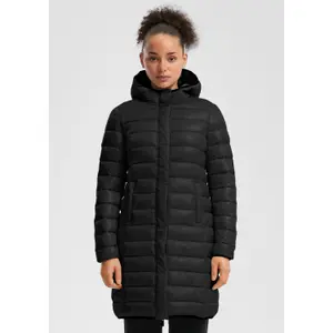 Women's Hooded Puffer Jacket with Zippered Pockets QS image-2