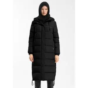Women's long hooded down jacket QS image-2