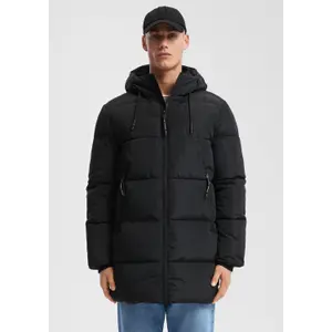 Hooded Down Jacket with Zipped Pockets QS image-2