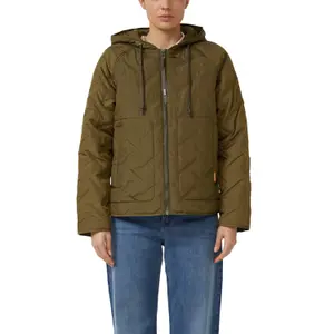 Women's Hoodie Jacket with Taffeta Lining and Drawstring QS image-0