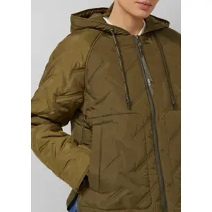 Women's Hoodie Jacket with Taffeta Lining and Drawstring QS image-1