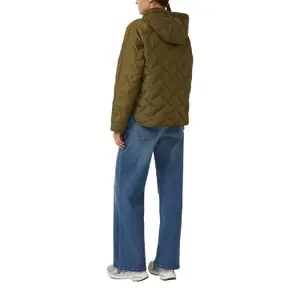 Women's Hoodie Jacket with Taffeta Lining and Drawstring QS image-3
