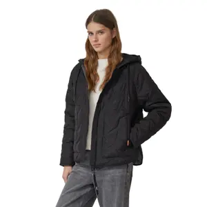 Women's Hoodie Jacket with Taffeta Lining and Drawstring QS image-0