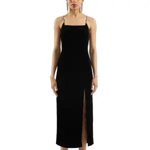 Velvet bodycon dress for women QS image-2