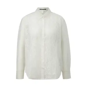 Sheer Blouse with Lace Front for Women QS image-0