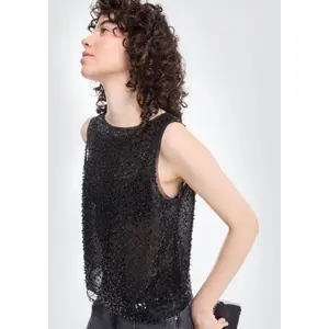 Women’s Beaded and Sequin Blouse QS image-3