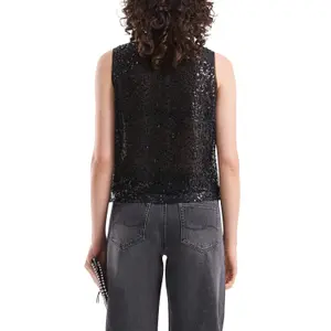 Women’s Beaded and Sequin Blouse QS image-5