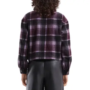 Check Shirt Jacket with Patch Pockets for Women QS image-5