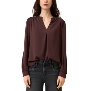 Smocked Shoulder Detail Tunic Blouse for Women QS image-2