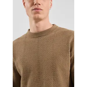 Textured Pattern Knit Pullover QS image-3