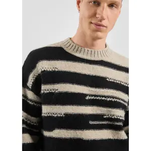 Textured Striped Knit Jumper QS image-3