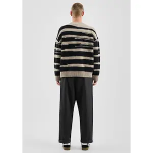 Textured Striped Knit Jumper QS image-4