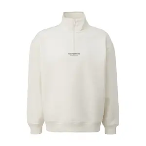 Zipped High Neck Sweatshirt with Front Print QS image-0