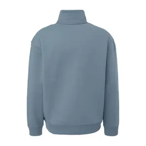 Zipped High Neck Sweatshirt with Front Print QS image-1