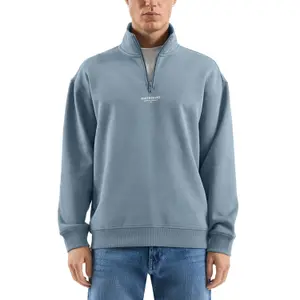 Zipped High Neck Sweatshirt with Front Print QS image-2
