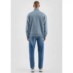 Zipped High Neck Sweatshirt with Front Print QS image-4