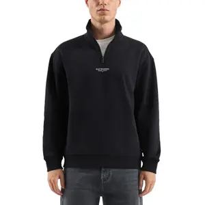 Zipped High Neck Sweatshirt with Front Print QS image-2