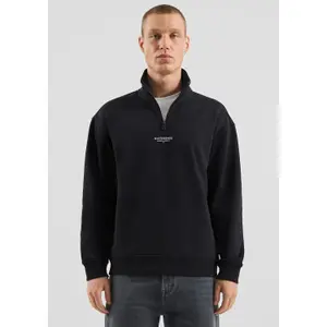 Zipped High Neck Sweatshirt with Front Print QS image-6