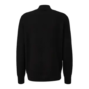 High Neck Check Pattern Sweater QS image-1