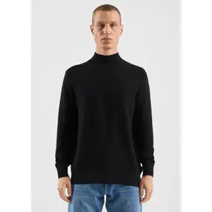 High Neck Check Pattern Sweater QS image-2