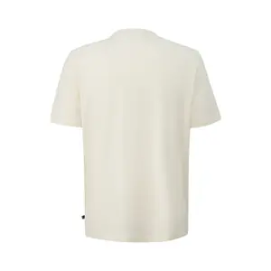 Basic Round Neck T-Shirt with Artistic Pattern Printed Logo QS image-1
