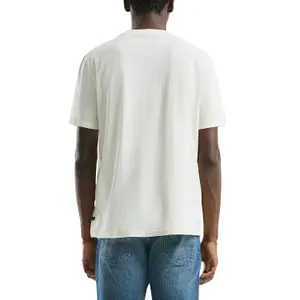 Basic Round Neck T-Shirt with Artistic Pattern Printed Logo QS image-5