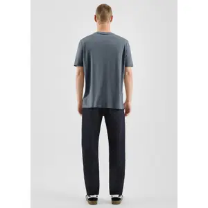 Basic Round Neck T-Shirt with Artistic Pattern Printed Logo QS image-4