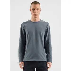 Μακρυμάνικο T-shirt από λεπτό βαμβακερό τζέρσεϊ με εκτύπωση μπροστά QS image-6