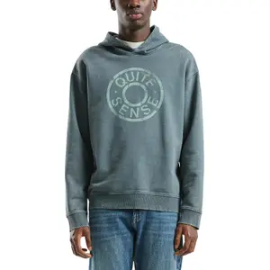Washed Fleece Hooded Sweatshirt QS image-2