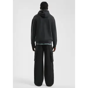 Washed Fleece Hooded Sweatshirt QS image-4