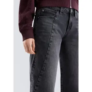 Curved Leg High-Waisted Balloon Jeans Women QS image-3