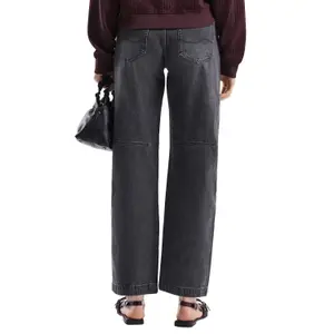 Curved Leg High-Waisted Balloon Jeans Women QS image-5