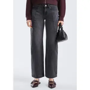 Curved Leg High-Waisted Balloon Jeans Women QS image-6