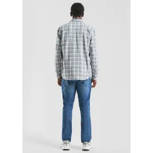 Brushed Fabric Checked Long Sleeve Overshirt QS image-4