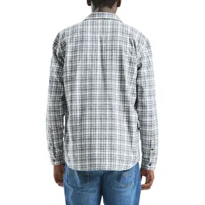 Brushed Fabric Checked Long Sleeve Overshirt QS image-5