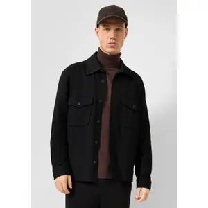 Long Sleeve Shirt with Classic Collar and Chest Pockets QS image-6
