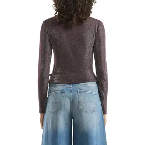 Glinster T-shirt met zijschoften dames QS image-5
