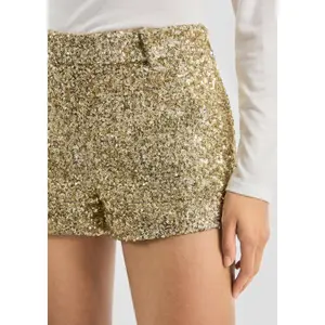 Sparkly Gold Sequin Shorts Vanessa Mai Collection Women's QS image-3