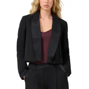 Women's cropped blazer QS image-2