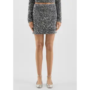 Sequined Velvet Bodycon Skirt Women QS image-6