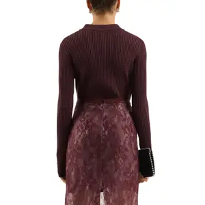 Buttoned Ribbed Cardigan Women QS image-5