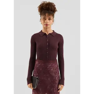 Buttoned Ribbed Cardigan Women QS image-6