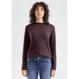 Heathered Sweater with Rolled Edges for Women QS image-2