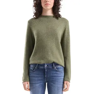Heathered Sweater with Rolled Edges for Women QS image-2