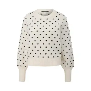 Women's Puff Sleeve Polka Dot Top QS image-0