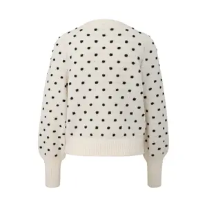 Women's Puff Sleeve Polka Dot Top QS image-1