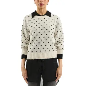 Women's Puff Sleeve Polka Dot Top QS image-2
