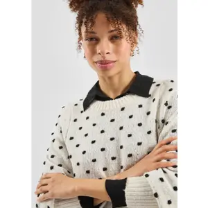 Women's Puff Sleeve Polka Dot Top QS image-3